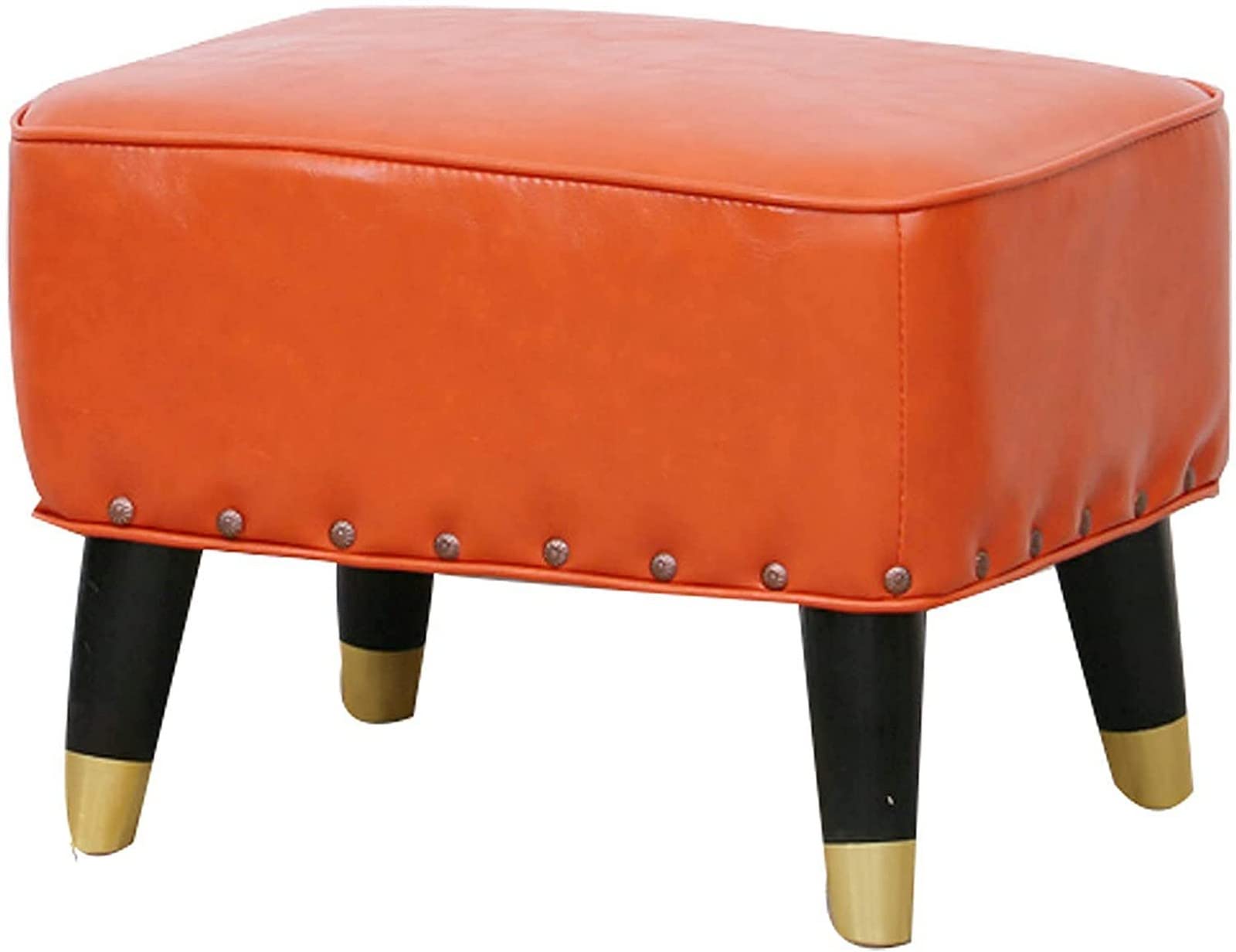 Repose-Pieds Ottoman en Cuir Tabouret Rembourré Salon et Entrée