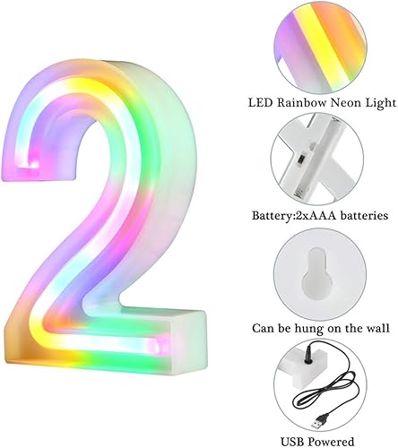 Miniatura 10 de Lámparas de luz LED en formas de letras y números