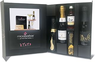 MicroBarBox Prosecco Gift Set in a Premium Luxury Gift Box | Prosecco Gifts for Women | including Galanti Prosecco, Bottega Prosecco, Da Luca Prosecco & Edinburgh Raspberry Gin with Divine Chocolate