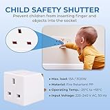 Double Dragon 13A 2-Way 3-Pin Multi Plug Adapter | Converts 1 Plug into 2 | Cube Wall Socket Splitter for Multiple Connections | Child Safety Shutters, Fire-Retardant PP | UKCA & CE Certified - Image 5