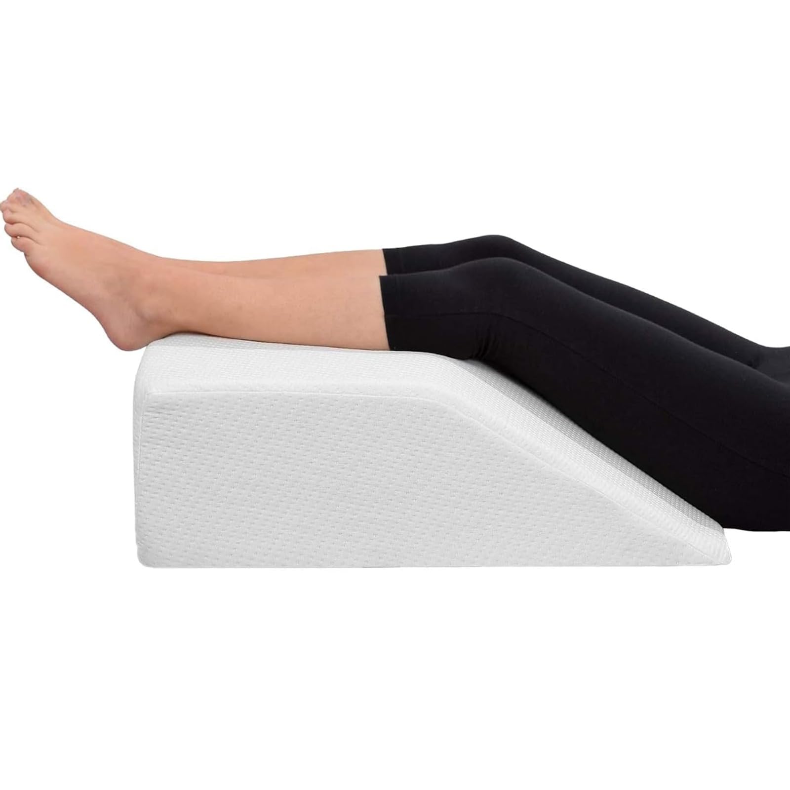 TT ThreadTrade Leg Elevation Pillow, Wedge Pillow for Legs, Leg Rest Support, For Post Surgery Bed Rest, Reduce Back Pain, Hip Pain & Knee Pain, Breathable & Washable, (White)
