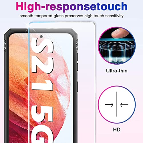 Image of Case for Samsung Galaxy S21 5G Case Heavy Duty with Built in Screen Protector Hard Armor Military Anti-Fall Bumper Cover for Samsung S21 5G 6.2 2021 Phone Cases with Magnetic Ring Kickstand Red
