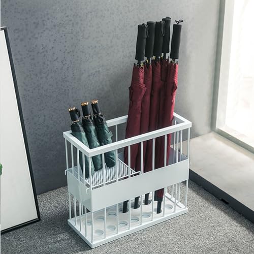 Porte-parapluies carré stable et robuste grand format blanc pour optimiser l'espace - 2