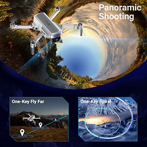 Contixo F28 2K Camera Drone For Adults, Foldable Fhd Video With Gps Control And Selfie Mode, Follow Me, Way Point, Orbit Mode And Up To 2 X 25 Mins Flight Time Long Distance Fpv Drone With Carrying Case For Kids Gift #TOP5