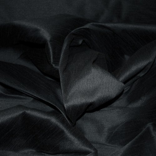 FAUX SILK DUPIONI FABRIC POLY DUPION BLACK
