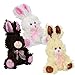 3 Small Chocolate-Scented Plush Stuffed Easter Bunny Rabbit Toy for Kids Boys Girls Baby Basket Bundle of 3 - Brown, Cream, White