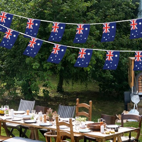 Image of Australia Flags Australian String Flag Banners for Patriotic Events Independence Day Sports Bars Inside Outside Decorations 33 Feet 30 Flags