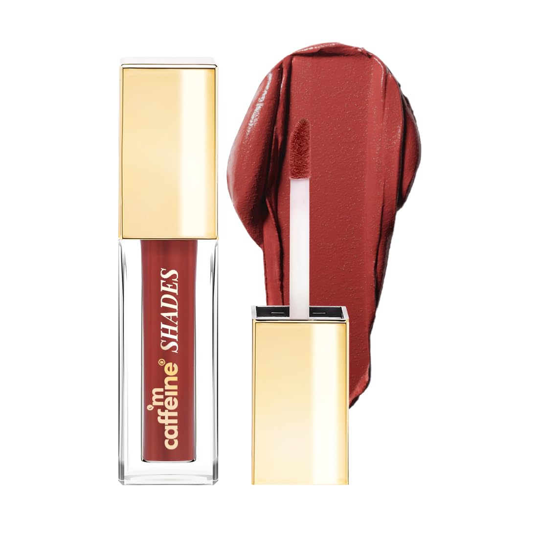 mCaffeine Shades Velvet Blur Matte Liquid Lipstick | 12 Hrs Intense Stay | Lightweight & Non-drying, Blurs Lip Creases | Transferproof & Smudgeproof | Lipstick for Women | 4 ml - Passionate Crimson (Rosewood)-picture-39