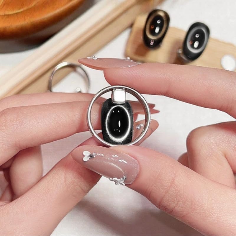 Nail Magnet Set Ring Cat Eye Magnet and Double Sided French Metal Plate Strong Magnetic Wide Beam Nail Art Tool