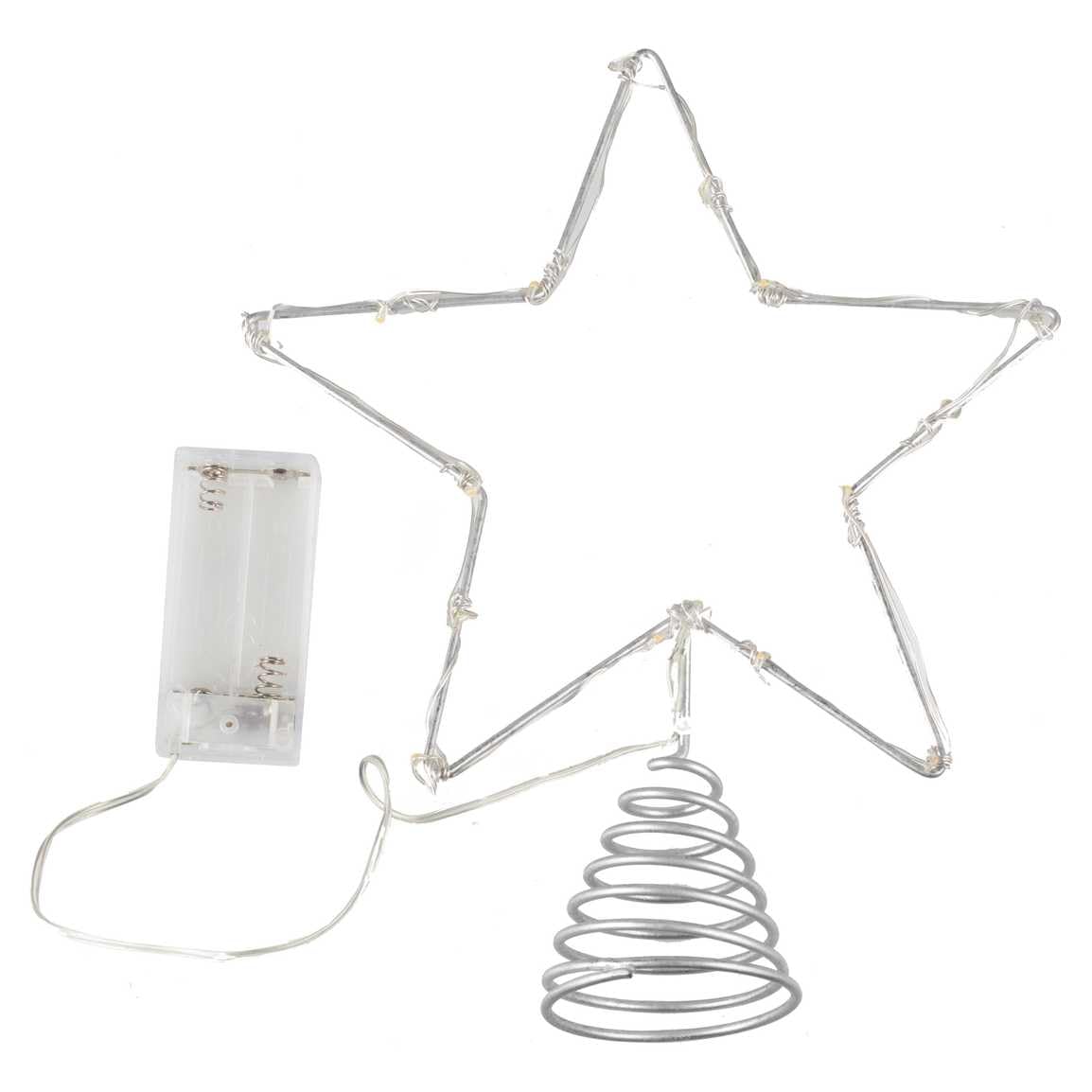 Green Glow - Rode Kerstboompiek Ster 20 Cm - Glinsterende Kunststof Kerstboom Decoratie Kerstboom Topper Met Sterrenmotief