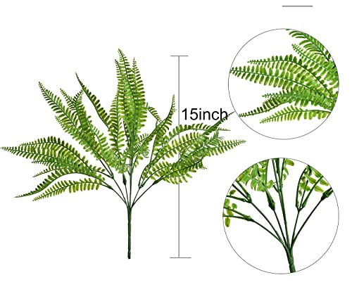 Lskytop 4 Pack Artificial Ferns Plants Artificial Shrubs Boston Fern Bush Plant Greenery Bushes Fake Ferns Uv Protected For Home Kitchen Garden Wall Decor Indoor Outdoor Use #TOP3