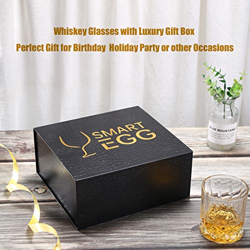 Smart Egg Whiskey Glasses With Luxury Box, Scotch Bourbon Cocktail Glass Gift For Men Women, 10 Oz Old Fashioned Rock Barware Drinking Glassware Sets-Set Of 4 #TOP6