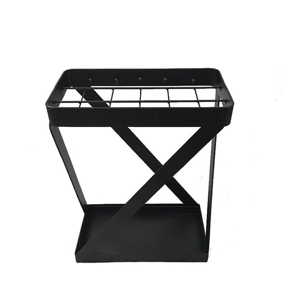 Porte-parapluie métal noir autoportant pour éviter les sols mouillés