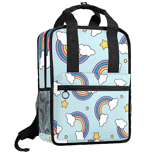 Sacs à dos pour garçons motif nuage blanc jaune étoiles filles multicolore