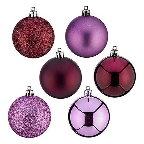 Krist+ Palline di Natale Ø 6 cm 30 Unità Viola Plastica