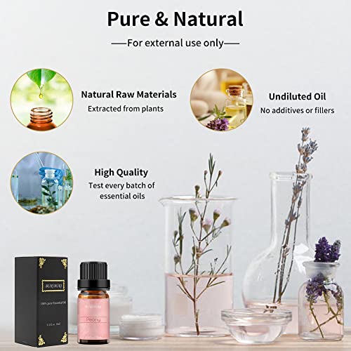 Image of BURIBURI Peony Essential Oil Mother's Day Gifts Set for Women, 100% Pure, Undiluted, Natural Aromatherapy Peony Oils Essential 10ml for Diffuser, Soap Making Candle Making, Massage