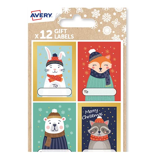 Avery 36 PCS Festive Kid Pack, Premium Christmas Name Gift Labels, Gift Wrapping Bag Decoration, Colour-Your-own Labels - Image 3