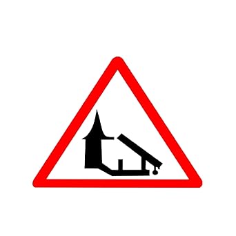 LADWA Barrier Ahead Cautionary Retro Reflective Road Signage - 600 mm Triangle (Red White, Aluminum Composite Panel)