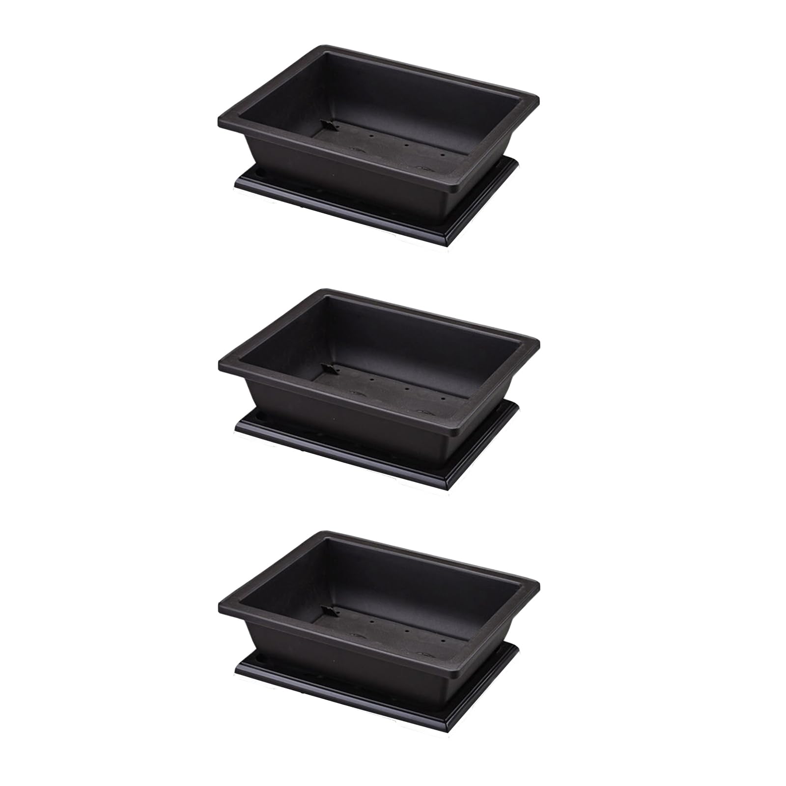 Molyorch 3 Paquetes de Macetas de Entrenamiento para Bonsái con Bandeja, para Jardín, Patio, Habitaciones, Balcón,Plantas Suculentas, Interior, Decoración del Hogar