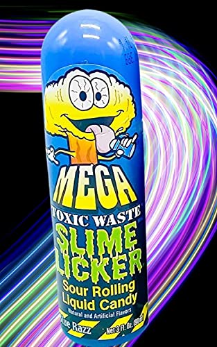 Slime Lickers Mega Size - Toxic Waste - Sour Rolling Liquid Candy Strawberry And Blue Razz - Ships In Resealable Fote Gift Quality Candy Bag - Includes Bonus Sour Candy Sample And Magnet #TOP2