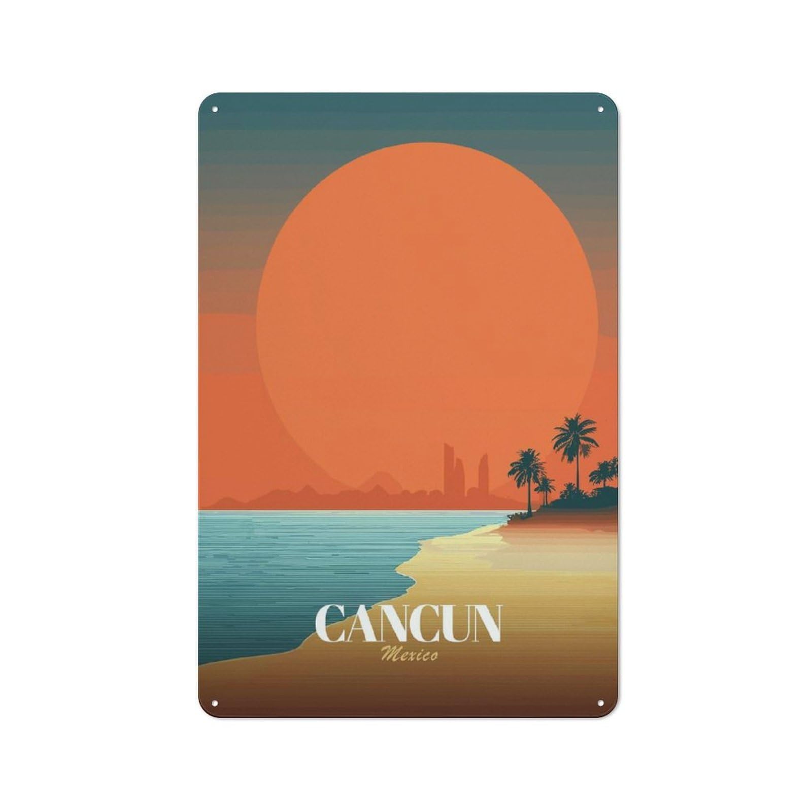 Junmoney Style-21 Classic Cancun Mexico Travel (3) Metal Sign 30X20cm, Classic Pub Decor For Diner, Restaurant, Shed Or Kitchen