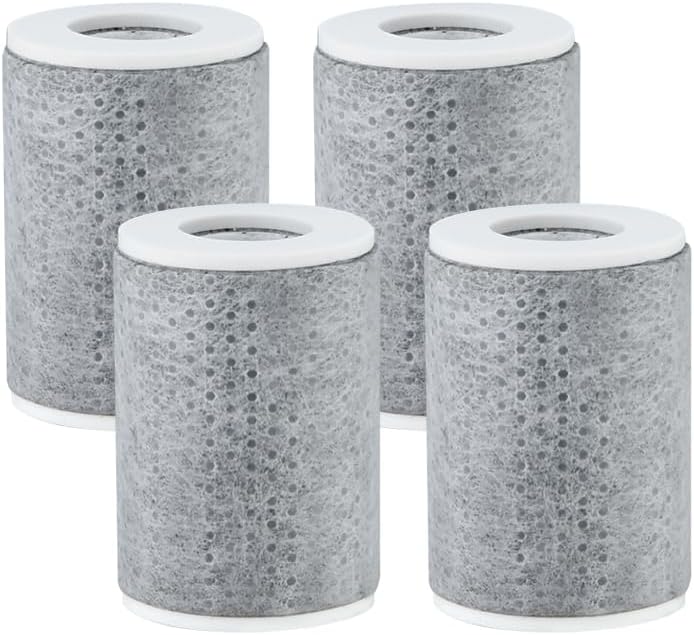 ZCONIEY Filtros de agua de carbono activo – 4 cartuchos de filtro de 1 micrón para ZCONIEY giratorio extensor de grifo aireador, grifo de lavado de