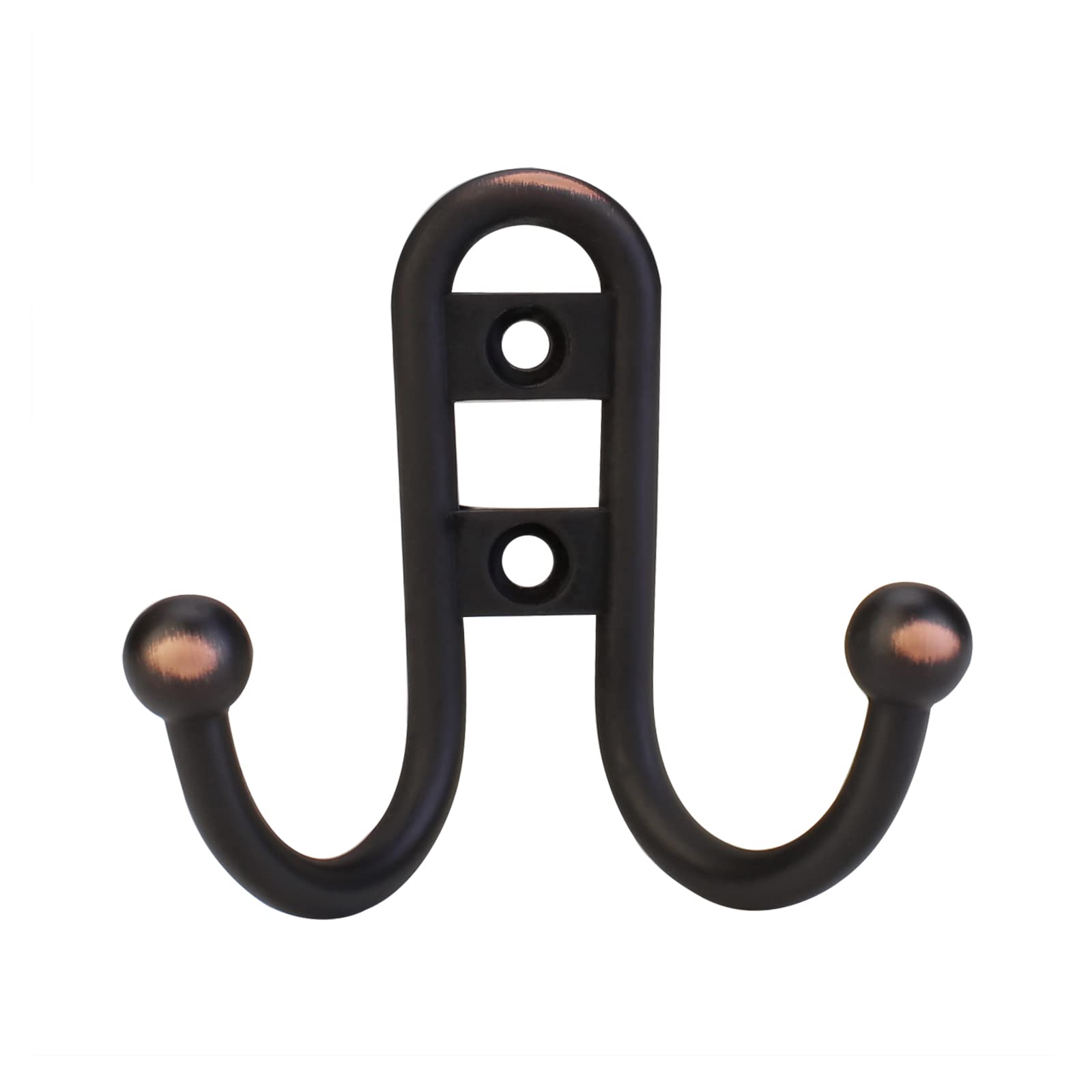 HERRTOP 10-Pack Coat Hooks Double Hook for Home Kitchen (Oil Rubbed Bronze)…