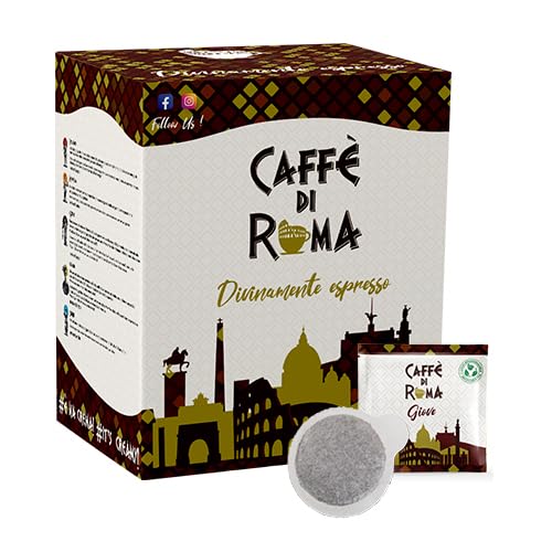 CAFFE DI ROMA Cialda Compostabile Miscela GIOVE – Corposo e Cremoso - 3 Cartoni da 150 Cialde Filtro Carta diametro ESE 44 per Macchine Espresso - 450 Cialde -