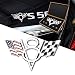 Dsycar 3D Metal V8 Engine Displacement Logo US Racing Flag Car Emblem Badge Sticker Decals for Car Styling Decorative Accessories - Gift 4 Free V8 Logo Valve Stem Caps