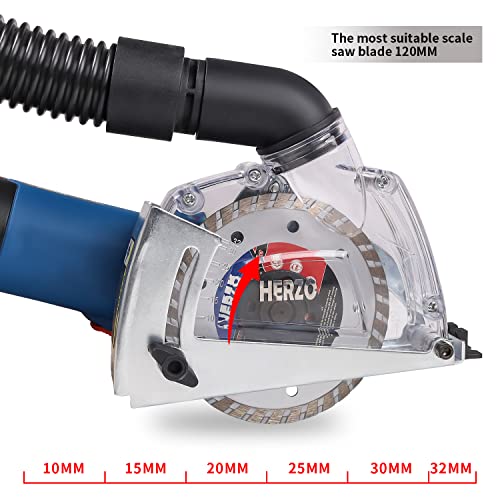 Dust Extraction Cutting Guard,HERZO Cutting Dust Shroud with Diamond Saw Blade for 5 inch Angle Grinder 5 Dust Extraction Cutting Guard,HERZO Cutting Dust Shroud with Diamond Saw Blade for 5 inch Angle Grinder - Image 5