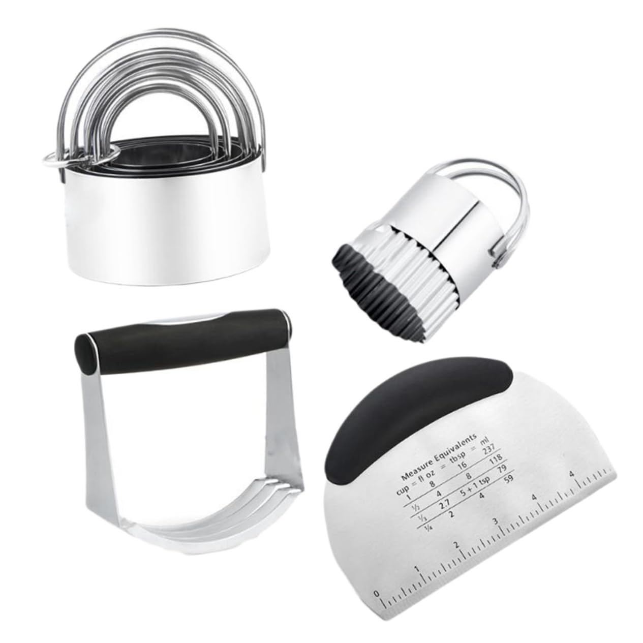 Cabilock Emporte-pièces en Acier Inoxydable, Kit 2 Pièces, Argenté