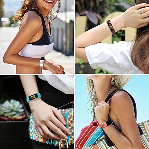 OMG 12 Pack Watch Bands and Screen Protector Compatible with Fitbit Charge 5, Breathable Wrist Bands