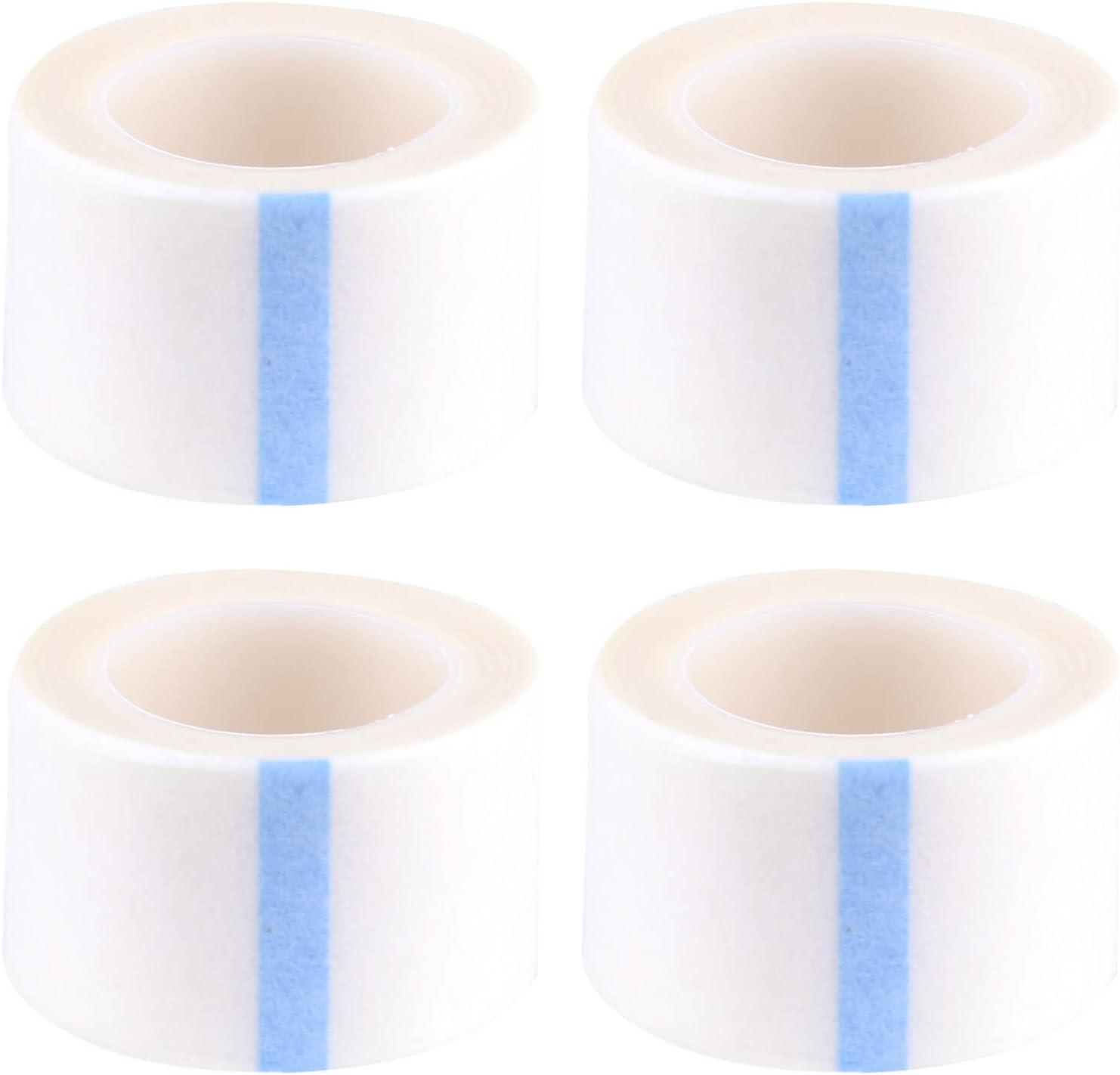 4 Rolls Micropore Surgical Tape, Microporous Tape 2.5cm X 9.1m First Aid Medical Tape Earring Cover Up Tape (White)