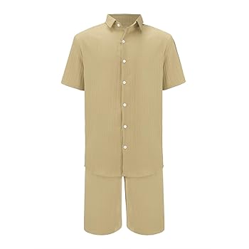 Amazon.com: Mens 2 Piece Shirts Set Casual Short Sleeve