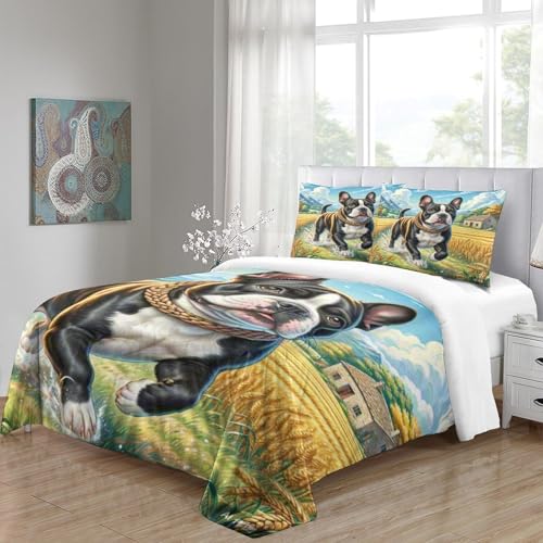 Housse de couette 140x200 fermeture éclair parure lit microfibre ado - 5
