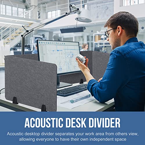 Yaomiao 3 Pcs Acoustic Desk Divider Soundproof Desk Privacy Panel Freestanding Desk Partitions Sound Absorbing for Students Office Reduce Noise Visual Distractions (Dark Gray,60 x 16", 24 x 16") by Yaomiao - Image 4