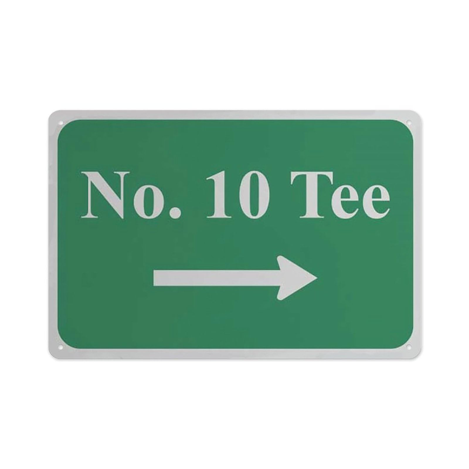 Peiyeety A08 No. 10 Tee Right Tee Signs Aluminum Tin Warning Signs For Home Outdoor Garden 12X16 Inches