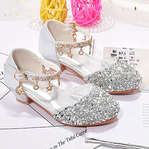 Shoes Girls Low Heel Dress Shoes Sparkle Mary Jane Flower Girls Wedding Birthday Party Prom Sandals Toddler4