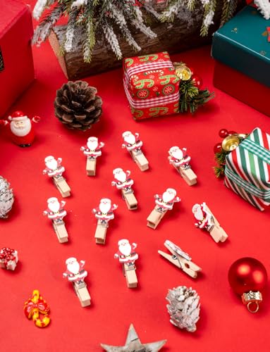 Clips para tarjetas de Navidad de madera que sujetan notas sin dañar las paredes 4