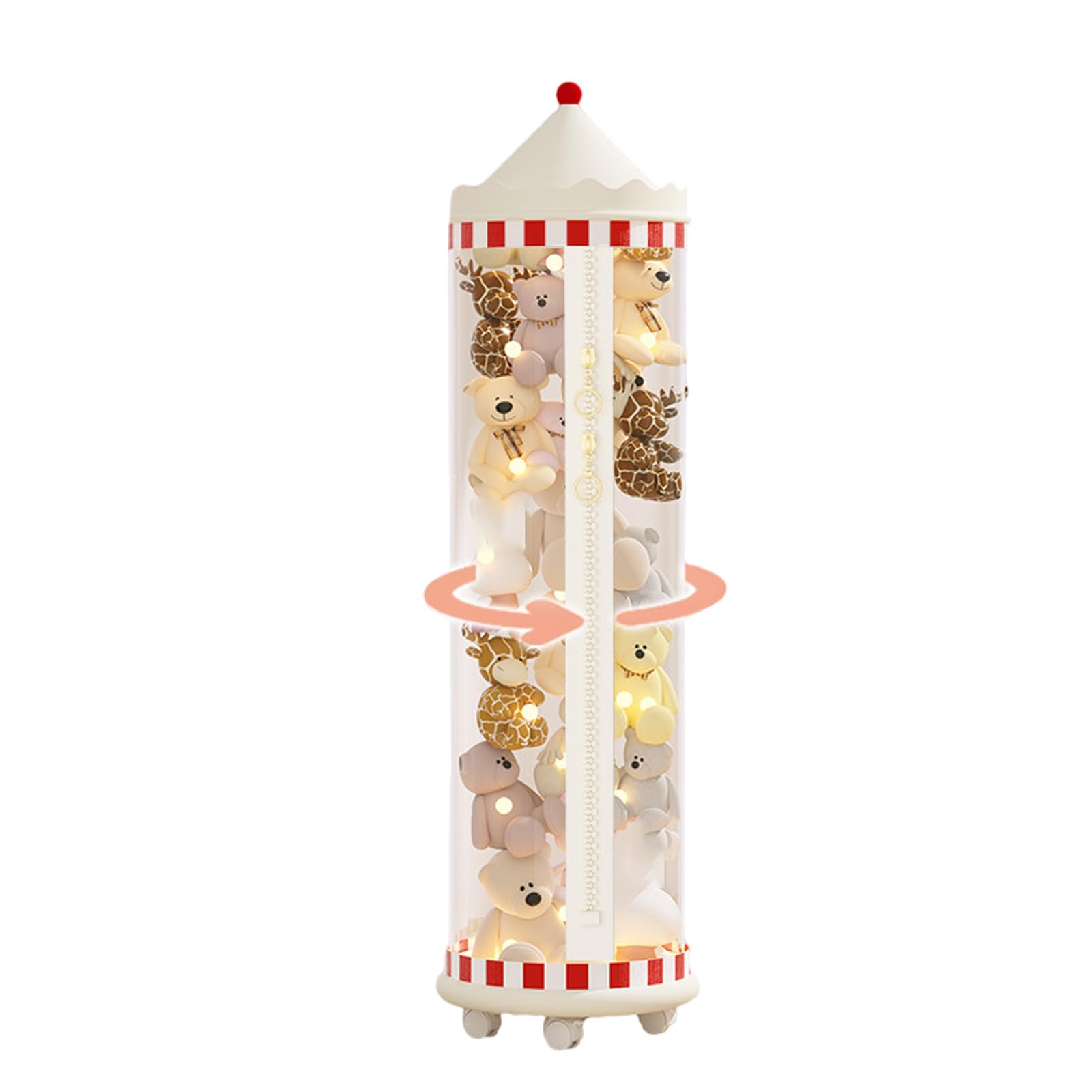 BCJMKDX Toy storage, Vertical Toy Storage Tube For Stuffed Animals,Cuddly Soft,Transparent Large Capacity(Zippers Movable Type,135 * 27cm)