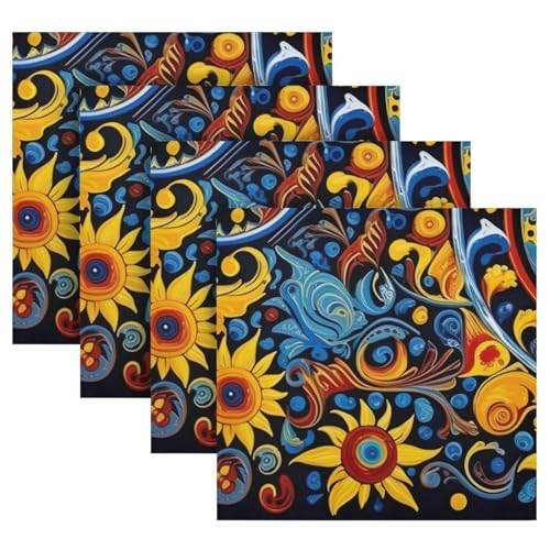 Servilletas de Tela Mexican Talavera Set de 6 miniatura 5