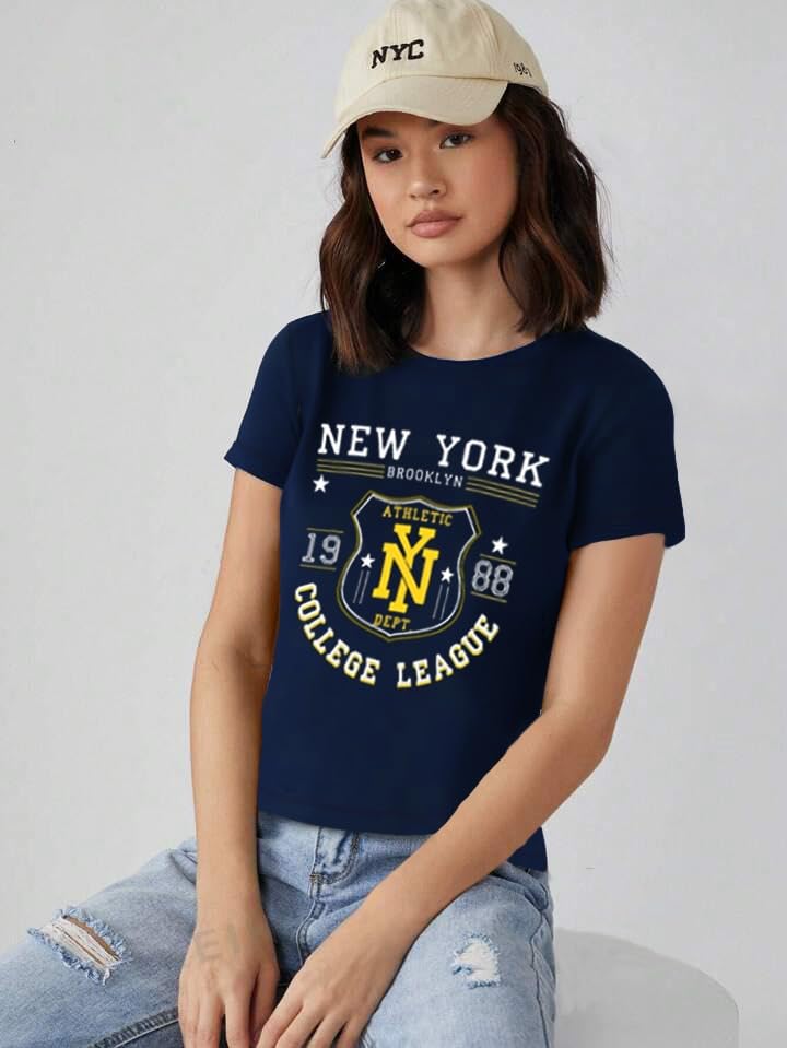 Image of THE DRY STATE Women Cotton Half Sleeve Round Neck Tshirt