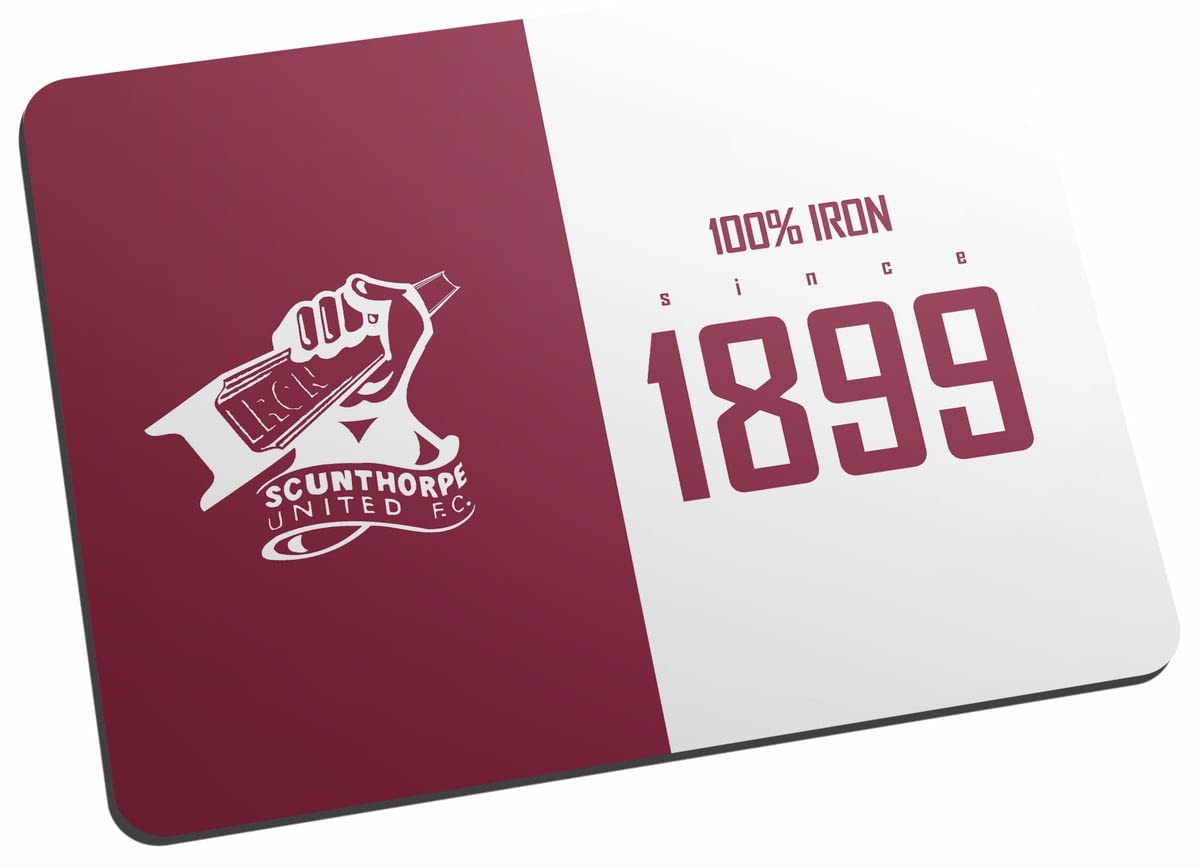 Scunthorpe United FC Personalised 100%" Mouse Mat fans, great gift for Scunthorpe United football supporters, fabric top, non slip mouse pad 5mm thick