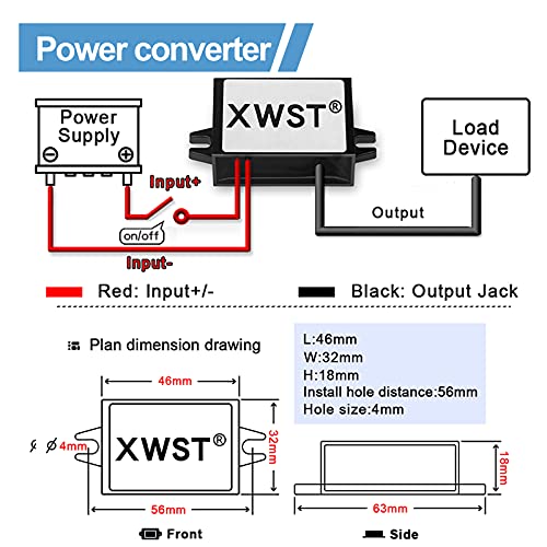 DC DC 8-85V to 5V USB Converter 12V 24V 36V 48V 60V 72V to 5V 3A 15W with Type-C USB Output Power Adapter Converter Voltage Buck Regulator,Step-Down Module Transformer4