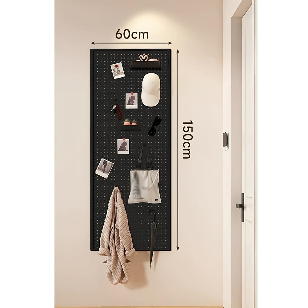 Wytrzymały metalowy organizer ścienny z pegboardu - wszechstronne rozwiązanie do przechowywania w garażu, biurze i pomieszczeniu rzemieślniczym(60x150 cm)