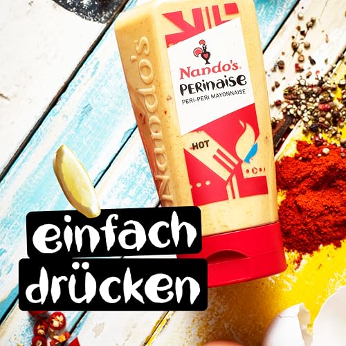 Nando’s PERinaise PERi‑PERi Würzige Mayonnaise Scharf (Hot) 3er Pack (3 x 265g) - Cremiger Dip, Burger Sauce & Sandwich Aufstrich