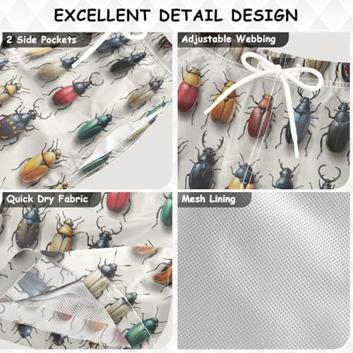 Pigsaly Boys Swim Trunks Hand Drawn Ladybugs Boys Board Shorts Swimsuit Swimwear Summer Bathing Suit S Multicolor3