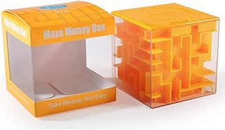 2-Pack Yellow Money Maze Puzzle Boxes - Fun and Educational Brain Teasers for Kids and Adults for Holidays, Birthdays, and More(Yellow, 2 Pack)