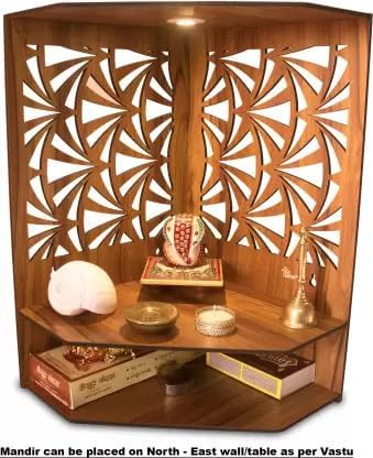 Miniatura 2 de Mandir para el hogar Templo de madera con foco LED Templo de pared Templo Hogar Pooja Ghar Puja Templo Mandir Pooja Mandir Pooja Mandir Pooja Mandir