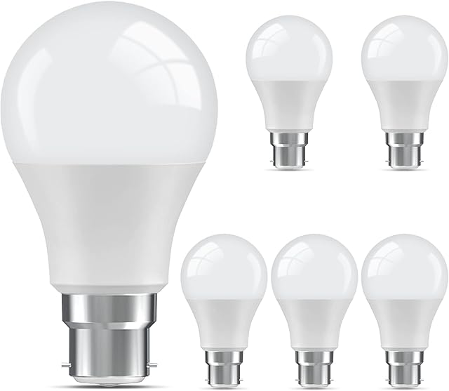 LEDYA Bayonet Light Bulbs 60W Equivalent, 9W 806LM B22 LED Bulb Warm White 3000K, BC A60 GLS Energy Saving Lightbulbs, Non-dimmable, Pack of 6 (19026)